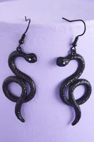 Black Twisted Snake Earrings