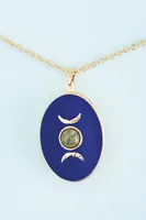 Labradorite Moon Phase Locket Necklace