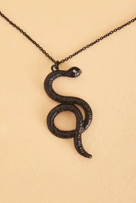 Black Twisted Snake Necklace