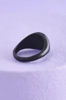 Snowflake Obsidian Signet Ring