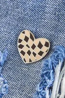 Checkered Heart Enamel Pin