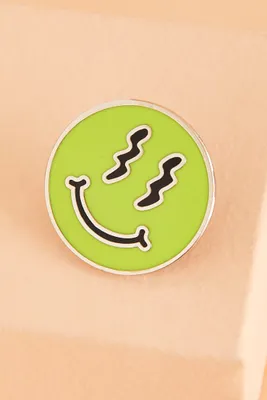 Neon Smiley Face Enamel Pin