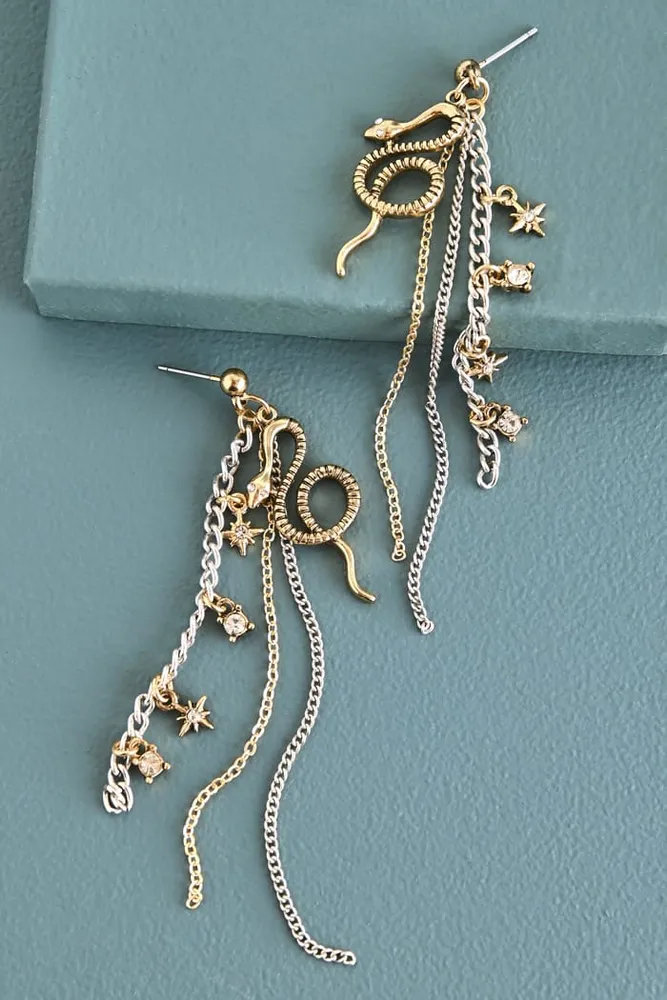 Cosmic Snake Chain Earrings