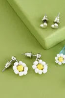 Beaded Daisy and Butterfly Earring Set