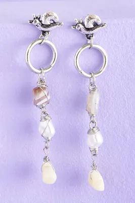 Agate Snail Drop Earrings