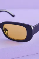 Black Retro Rectangle Sunglasses