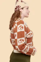 Yin Yang Checker Cropped Sweater