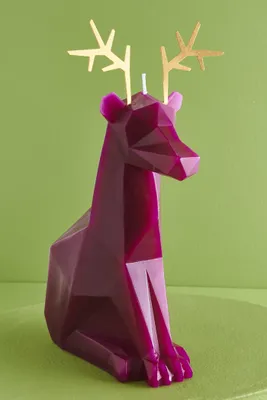 Pyropet Burgundy Reindeer Candle
