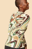 Peridot Wavy Cut Out Shirt