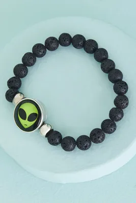 Glow In The Dark Alien Lava Stone Bracelet