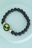 Glow In The Dark Alien Lava Stone Bracelet