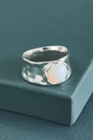 Circle Opalite Hammered Ring