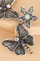 Jade and Amethyst Butterfly Earrings