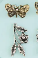 Silver Perched Butterfly Jacket Earrings