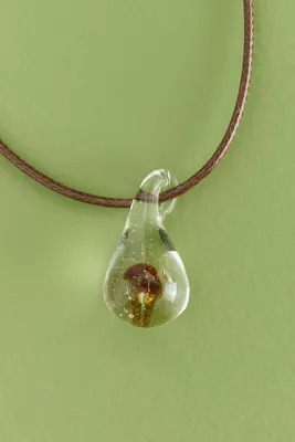 Mushroom Glass Charm Necklace