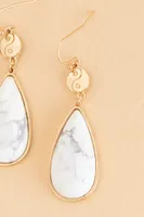 Howlite Yin Yang Teardrop Earrings