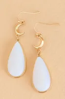 Opalite Crescent Moon Drop Earrings