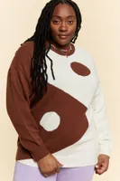 Brown and White Yin Yang Sweater