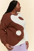 Brown and White Yin Yang Sweater