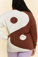 Brown and White Yin Yang Sweater