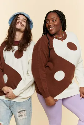 Brown and White Yin Yang Sweater