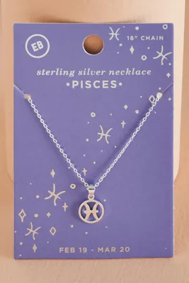 Pisces Zodiac Symbol Necklace