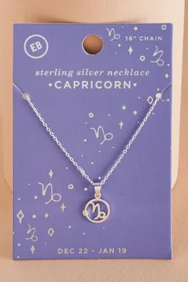 Capricorn Zodiac Symbol Necklace