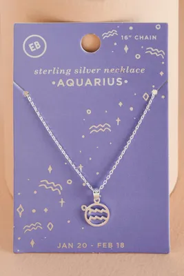 Aquarius Zodiac Symbol Necklace