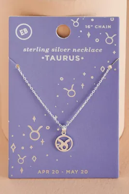 Taurus Zodiac Symbol Necklace