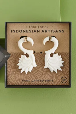 Bone Faux Gage Earrings