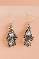 Two Tone Teardrop Filigree Earrings