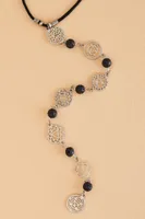 Chakra Lava Stone Lariat Necklace