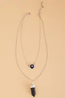 Black Marble Point and Evil Eye Necklace