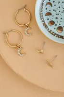 Moon Phase Reminder Earring and Tray Set