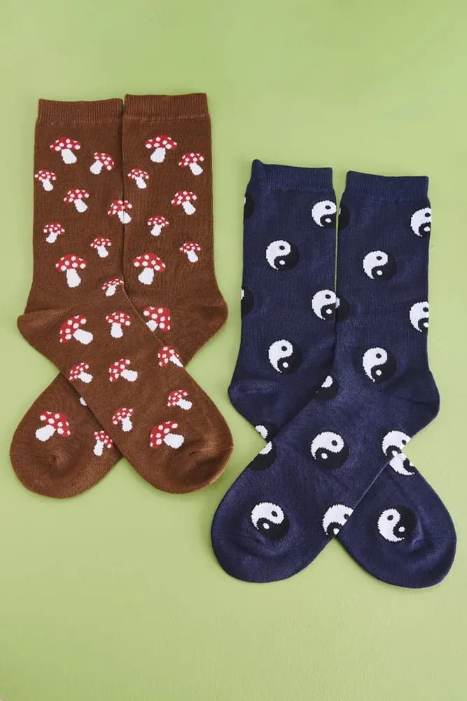 Mushroom and Yin Yang Sock Set