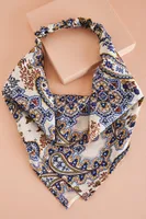 Cream Paisley Hair Scarf