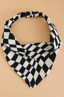 Black and White Checker Hair Scarf