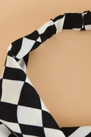 Black and White Checker Hair Scarf