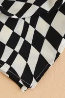 Black and White Checker Hair Scarf