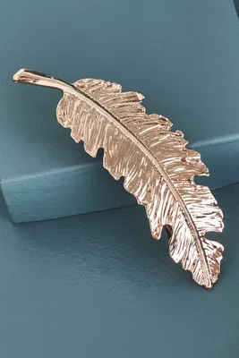 Gold Feather Barrette