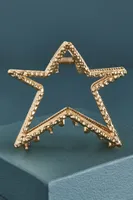 Gold Hammered Star Claw Clip