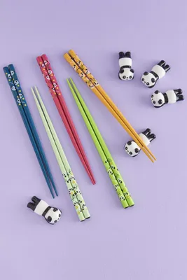 Set of 5 Panda Chopsticks w/Rests