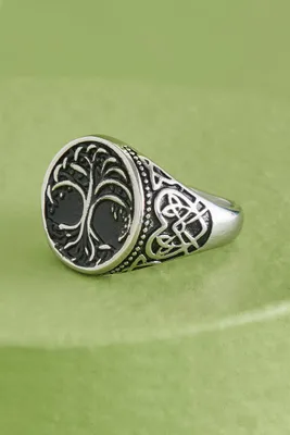 Tree of Life Celtic Heart Knot Ring
