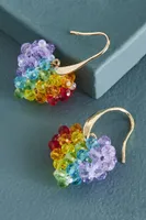 Rainbow Mini Beaded Heart Earrings