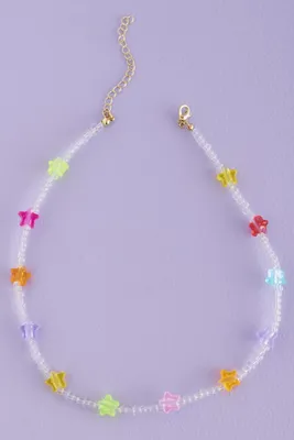 Rainbow Mini Beaded Star Necklace