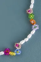 Rainbow Mini Beaded Flower Necklace