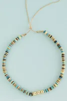 Neutral Turquoise Chip Necklace