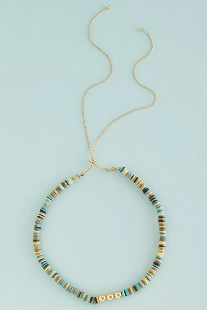 Neutral Turquoise Chip Necklace