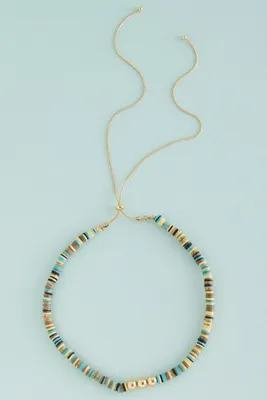 Neutral Turquoise Chip Necklace