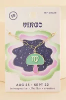 Virgo Zodiac Symbol Mushroom Necklace